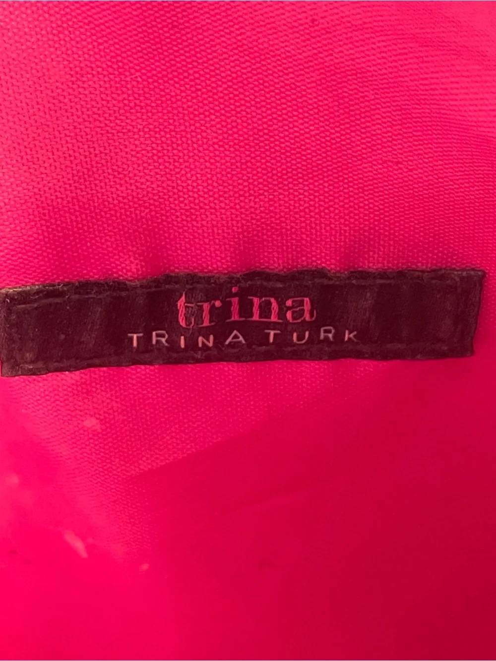 Trina Turk Black Crocodile Embossed Cosmetic Makeup Bag Travel Toiletry Pouch